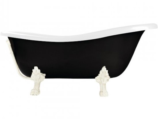 Cada retro freestanding Besco Otylia Black & White 170x77cm cu picioare albe