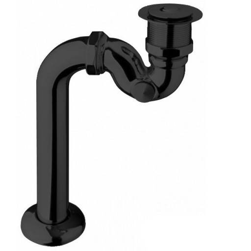 Sifon click-clack Besco Retro pentru cazi freestanding  negru mat
