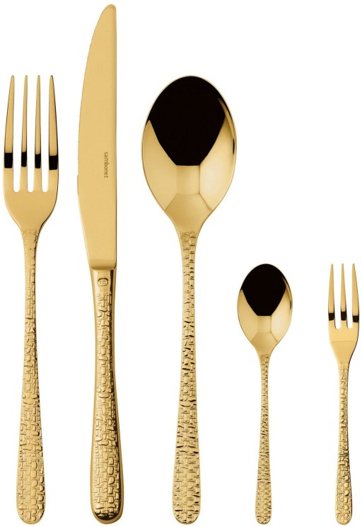 Set tacamuri Sambonet Venezia Solid Handle  30 piese  auriu