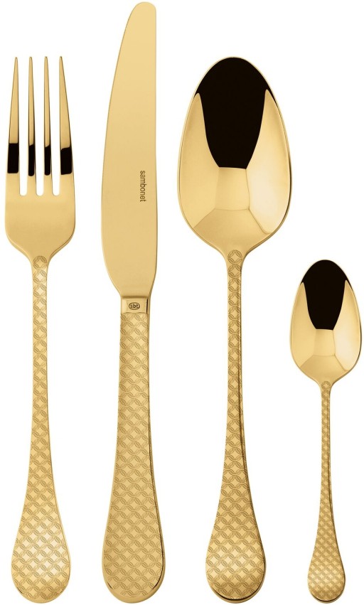 Set tacamuri Sambonet Taormina Solid Handle  24 piese  auriu