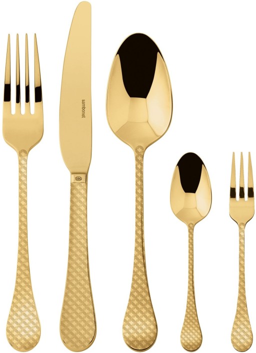 Set tacamuri Sambonet Taormina Solid Handle  30 piese  auriu