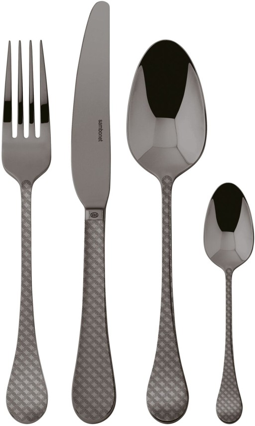 Set tacamuri Sambonet Taormina Solid Handle  24 piese  negru