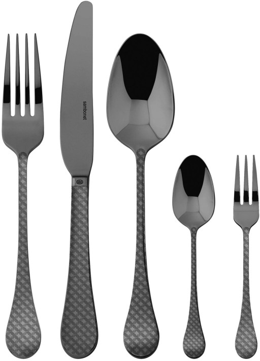 Set tacamuri Sambonet Taormina Solid Handle  30 piese  negru