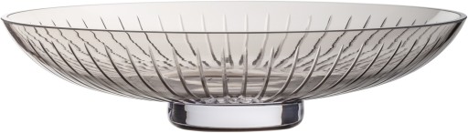 Bol decorativ Zwiesel Glas Signum  design Bernadotte & Kylberg  handmade  34cm  maro fumuriu