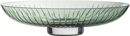 Bol decorativ Zwiesel Glas Signum  design Bernadotte & Kylberg  handmade  34cm  verde fumuriu