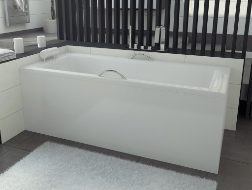 Cada baie rectangulara Besco Talia Premium 160x75cm cu manere si tetiere  acril