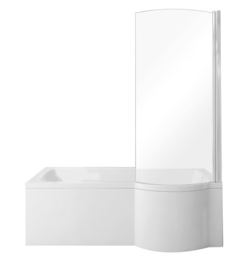 Cada baie asimetrica Besco Inspiro 160x70cm cu paravan sticla 1 element  orientare dreapta