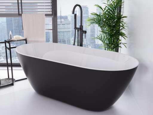 Cada freestanding Besco Moya Black & White 170x72cm  negru-alb