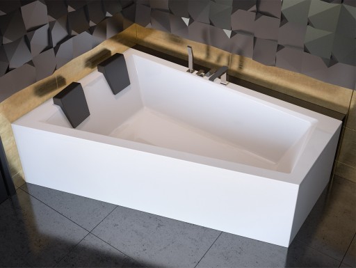 Cada baie asimetrica Besco Intima Duo 180x125cm  acril  orientare stanga
