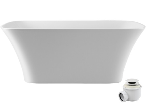 Cada freestanding Besco Assos S-Line 160x70cm  alba  ventil click-clack cu top cleaning alb