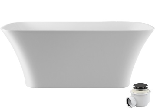 Cada freestanding Besco Assos S-Line 160x70cm  alba  ventil click-clack cu top cleaning grafit