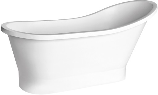 Cada ovala freestanding Besco Gloria 150x66cm  alba  ventil click-clack cu top cleaning auriu
