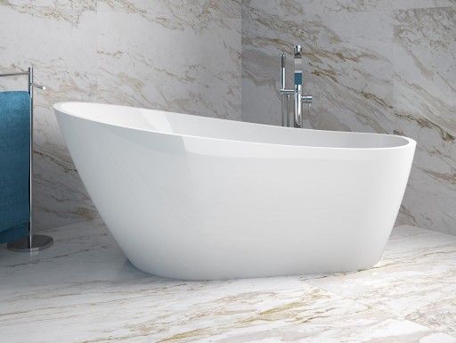Cada freestanding Besco Melody 170x80cm alba  ventil si preaplin alb
