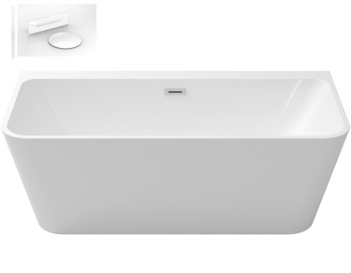 Cada freestanding Besco Varya 150x75cm  montare la perete  ventil si preaplin alb