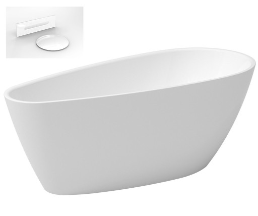 Cada freestanding Besco Goya A-line 170x80cm alba  ventil si preaplin alb
