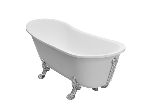 Cada retro freestanding Besco Olaya 160x68cm cu picioare crom