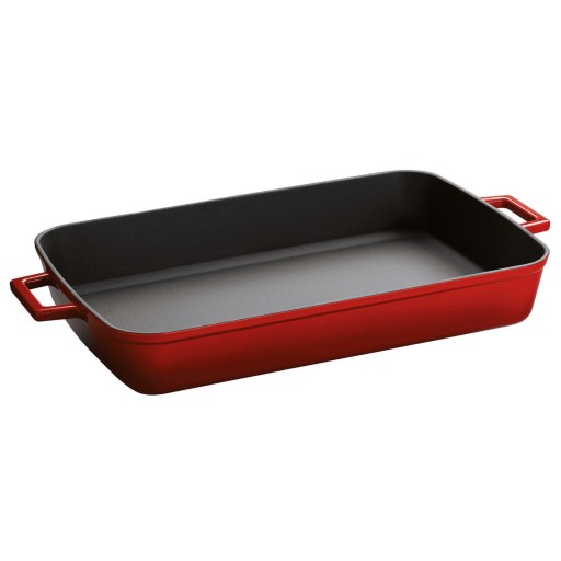 Tava din fonta emailata Paderno Cast Iron  26x40cm  rosie