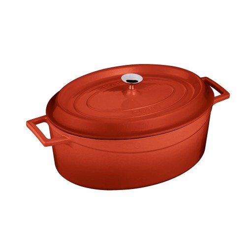 Cratita din fonta emailata Paderno Cast Iron 29cm  4.8 litri  capac fonta inclus  rosu