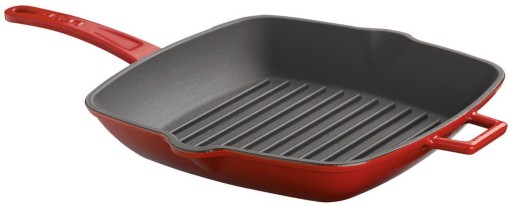 Tigaie gratar din fonta emailata Paderno Cast Iron  26x26cm  rosu