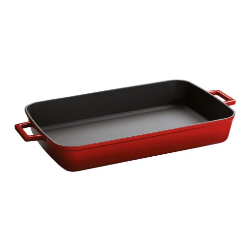 Tava din fonta emailata Paderno Cast Iron  22x30cm  rosie