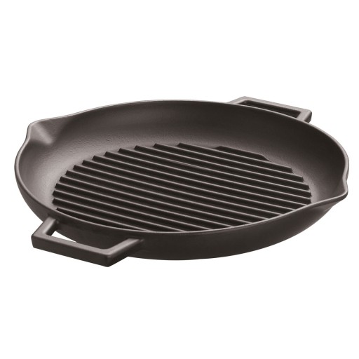 Tigaie gratar din fonta emailata cu 2 manere Paderno Cast Iron  30cm  negru