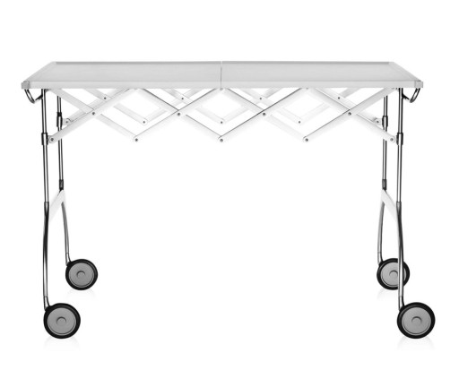 Masuta pliabila Kartell Battista  design Antonio Citterio & Oliver Low  100x54cm  h69cm  alb-crom
