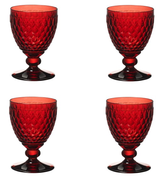 Set 4 pahare vin rosu Villeroy & Boch Boston Coloured rosu  132mm  0.31 litri