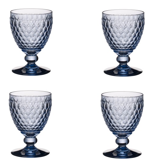 Set 4 pahare vin rosu Villeroy & Boch Boston Coloured albastru  132mm  0.31 litri