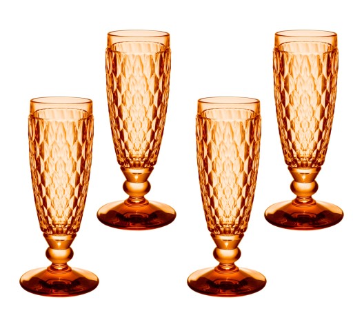 Set 4 pahare sampanie Villeroy & Boch Boston Flute portocaliu 163mm  0 15 litri