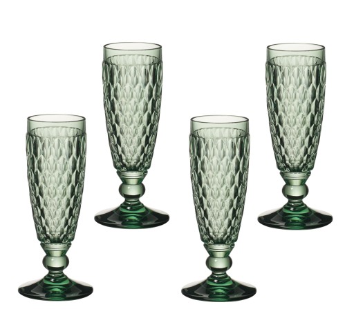 Set 4 pahare sampanie Villeroy & Boch Boston Flute verde 163mm  0 15 litri