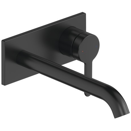 Baterie lavoar Duravit C.1 de perete  pipa 225mm  fara ventil  necesita corp ingropat  negru mat