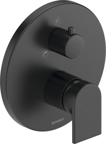Baterie cada - dus Duravit Tulum by Starck cu montaj incastrat  necesita corp ingropat  negru mat