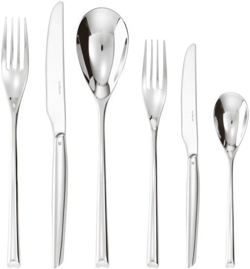 Set tacamuri Sambonet H-Art Solid Handle  72 piese  inox placat cu argint