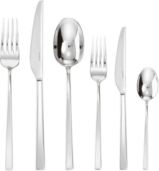 Set tacamuri Sambonet Linea Q Orfevre Handle  72 piese  inox placat cu argint