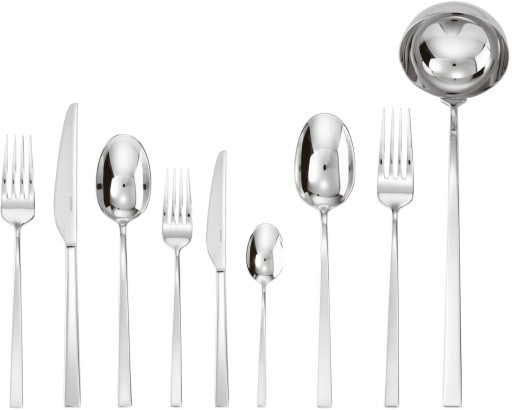 Set tacamuri Sambonet Linea Q Orfevre Handle  75 piese  inox placat cu argint
