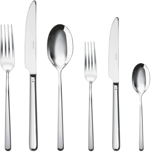 Set tacamuri Sambonet Linear Solid Handle  36 piese  inox placat cu argint