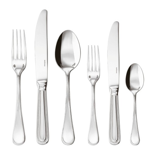 Set tacamuri Sambonet Perles Solid Handle  32 piese  inox placat cu argint