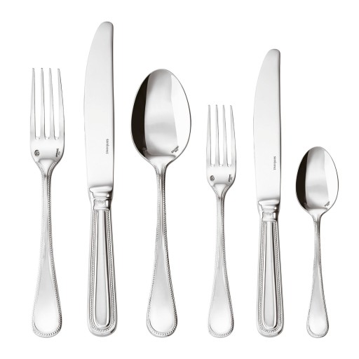 Set tacamuri Sambonet Perles Solid Handle  72 piese  inox placat cu argint