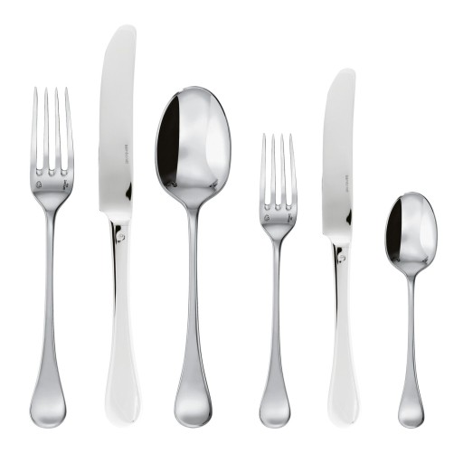 Set tacamuri Sambonet Queen Anne Orfevre Handle  36 piese  inox placat cu argint
