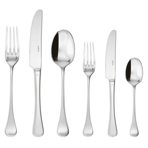 Set tacamuri Sambonet Queen Anne Orfevre Handle  72 piese  inox placat cu argint
