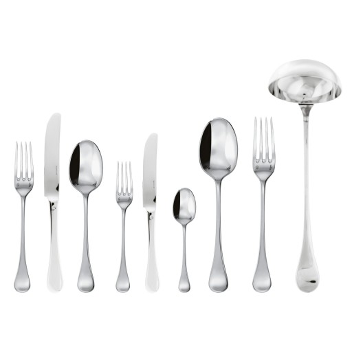 Set tacamuri Sambonet Queen Anne Orfevre Handle  75 piese  inox placat cu argint