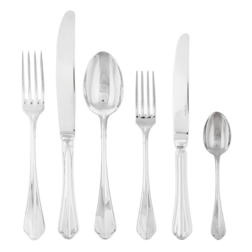 Set tacamuri Sambonet Rome Orfevre Handle  36 piese  inox placat cu argint