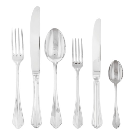 Set tacamuri Sambonet Rome Orfevre Handle  72 piese  inox placat cu argint