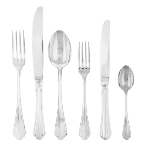 Set tacamuri Sambonet Rome Solid Handle  36 piese  inox placat cu argint