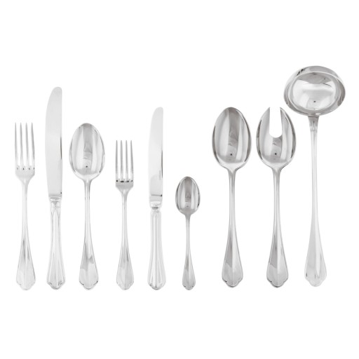 Set tacamuri Sambonet Rome Solid Handle  75 piese  inox placat cu argint