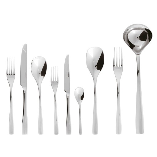 Set tacamuri Sambonet Sintesi Solid Handle  75 piese  inox placat cu argint