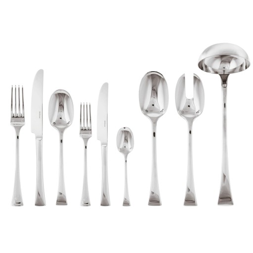 Set tacamuri Sambonet Trienanale Orfevre Handle  75 piese  inox placat cu argint