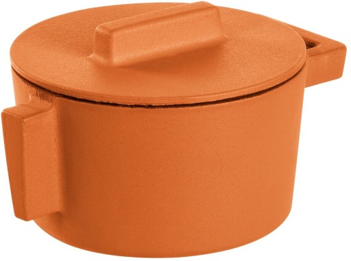 Cratita din fonta emailata Sambonet Terra.Cotto  design Vasques Stefania  capac fonta  d10cm  310ml  Curry