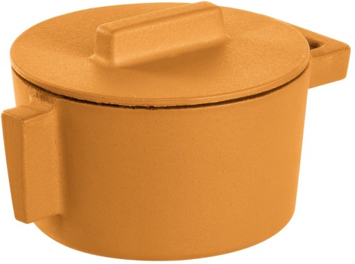 Cratita din fonta emailata Sambonet Terra.Cotto  design Vasques Stefania  capac fonta  d10cm  310ml  Vanilla