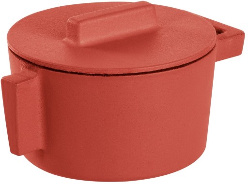 Cratita din fonta emailata Sambonet Terra.Cotto  design Vasques Stefania  capac fonta  d10cm  310ml  Paprika